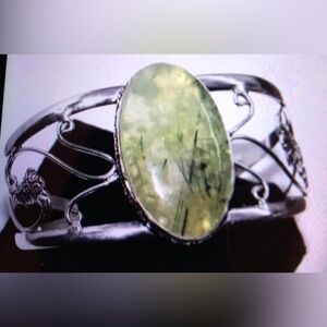 Perhnite Stamped 925 Sterling Silver Cuff Bracelet